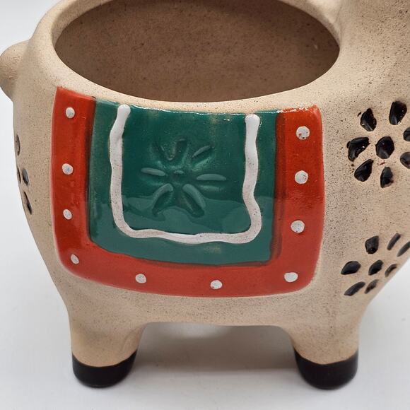 Whimsical Alpaca Planter - Hand Painted Ceramic Llama Succulent Planter Pot - Picture 5 of 10
